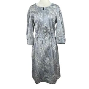 Tonet printed Long sleeves Midi dress wiyh waidt tie